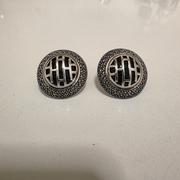 🔥Marcasite Sterling Silver Bracelet and Earring Bundle - Picture 3 of 14